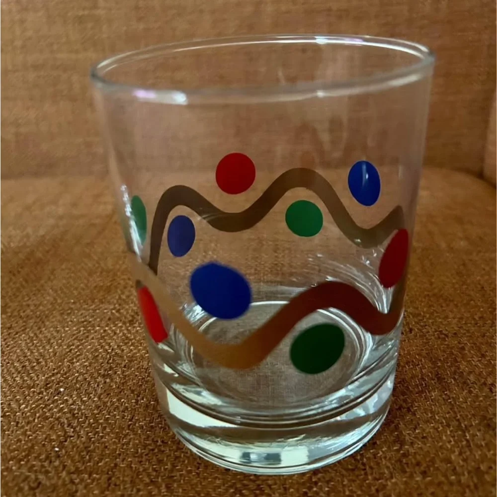 Colorful Patterned Lowball Cocktail Glasses Set